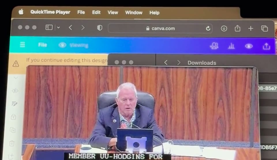 Maui County Council proceedings during closing arguments for Bill 95